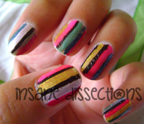 Stripes nail art-1