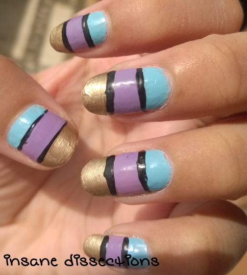 3 color colorblock nail art