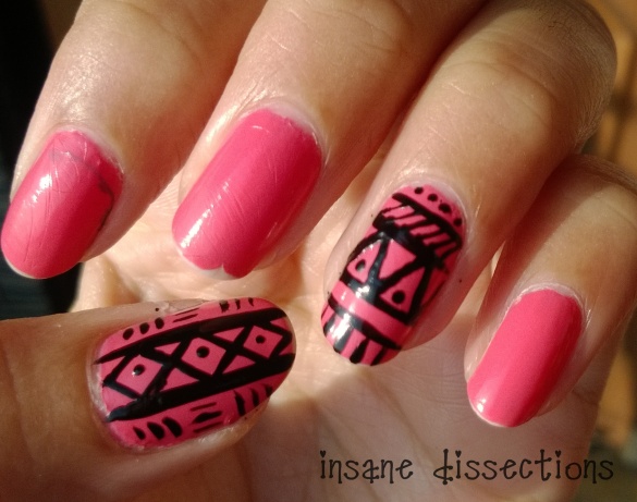 pink tribal nails