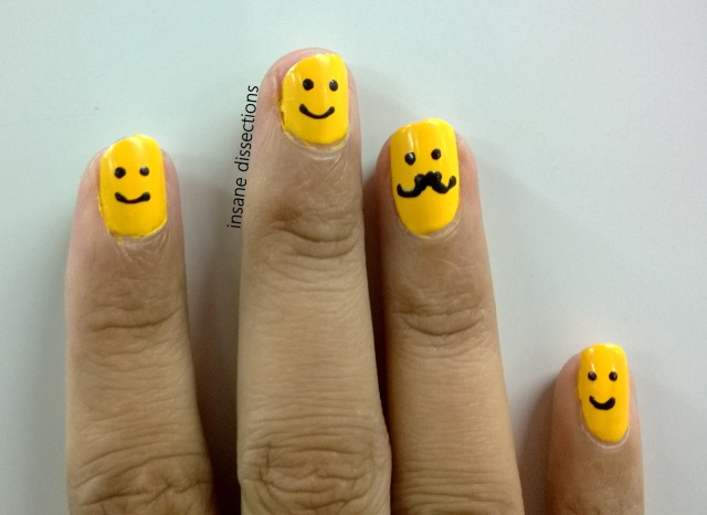 moustache smiley nails