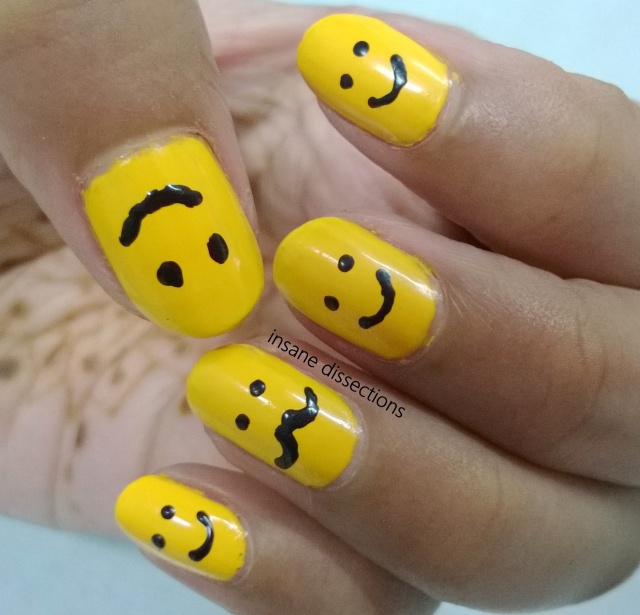 smiley nail art