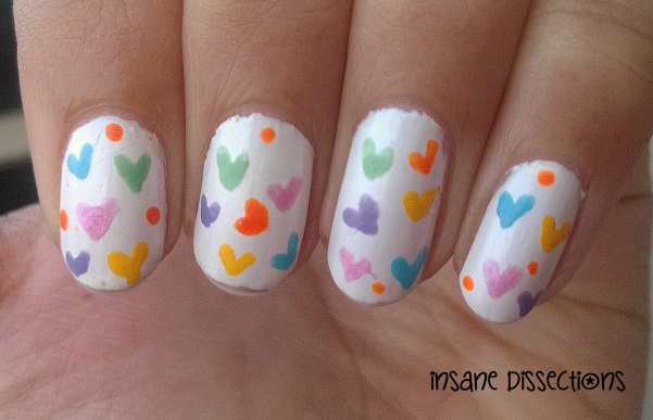 hearts nail art